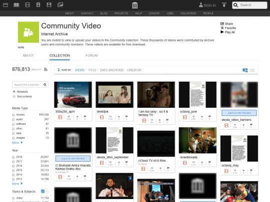 Internet Archive’s Video Section